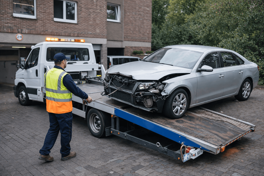 Abholung und Verladung bei der Autoverwertung Wermelskirchen